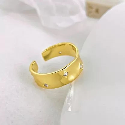 Hammered Style Adjustable Ring – Gold-Coloured