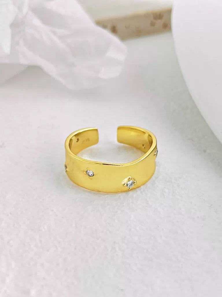Hammered Style Adjustable Ring – Gold-Coloured